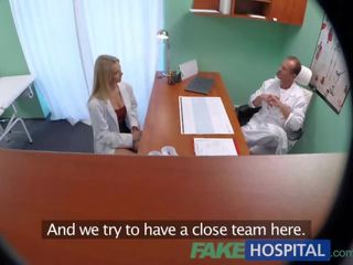 FakeHospital New nurse takes double cumshot from sexually aroused medical person xxx movie vids
