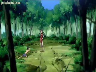 Hentai lassie παίρνει βιδωθεί σε δάσος