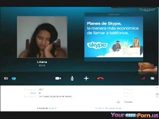 South American girlfriend Teasing Her Big Tits On Skype