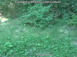 I lartë student fucked në the bythë në një picnic