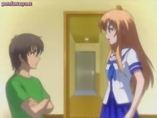 Rødhårete anime tramp suging