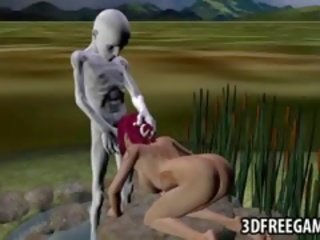 3D Redhead Sucks johnson And Gets Fucked By An Alien