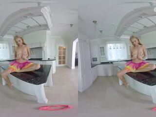 Tiny Blonde Masturbating On the Kitchen Counter