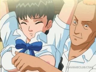 Tied up anime sex movie slave gets boobs and