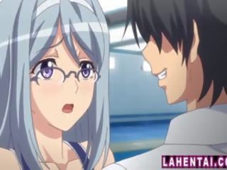 Big Titted Hentai cookie With Glasses In Swimsuit Gets Fucked