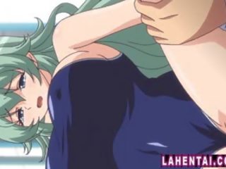 Hentai feature In Swimsuit Gets Fingered And Analed