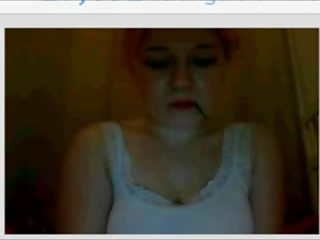 Chatroulette German bounces her huge tits