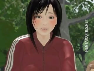 Dirty 3D Anime adolescent Suck shaft Outside