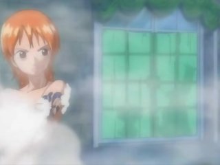 One Piece x rated clip Nami in extended bath scene