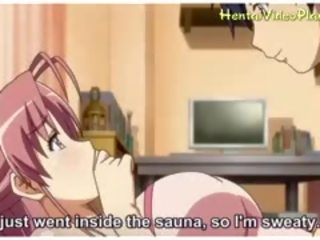 Schattig anime meisjes in sauna