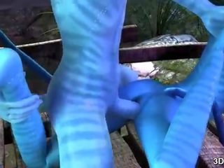Avatar divinity anal fucked by huge blue dick