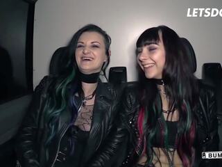 Goth Sluts Leah & Alissa Enjoy terrific Lesbian porn In The Van - LETSDOEIT