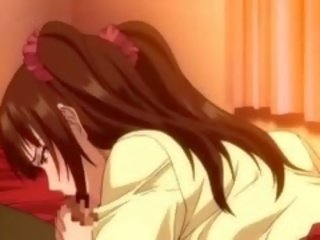 3d l'anime adolescent obtient chatte baisée sous la jupe en lit