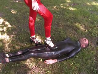 A Walk with the Slave Outdoors in Public Parc: Free adult movie 94