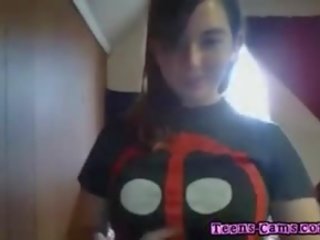 Enticing Redheaded Teen damsel Teases On Webcam