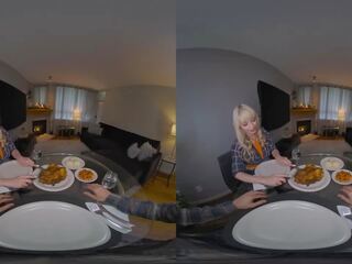 VR BANGERS Sensual X rated movie shortly after Dinner With Big Boobs fascinating Blonde Jessica Starling VR sex movie