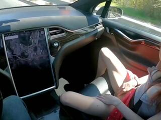 TINDER DATE CUMS IN ME IN A TESLA ON AUTOPILOT