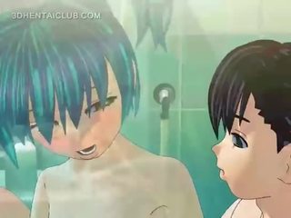 L'anime porno poupée obtient baisée bon en douche