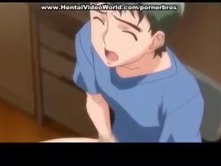 Anime paauglys jaunas ponia eina ahead malonumas šūdas į lova