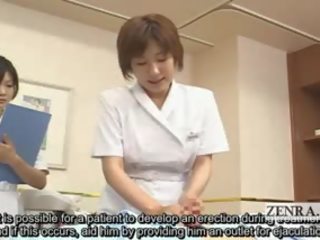 Subtitled CFNM Japanese Handjob Spa Group Demonstration