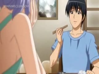 Shy Hentai Doll In Apron Jumping Craving member In Bed