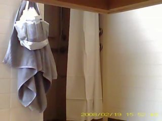 การสอดแนม เซ็กซี่ 19 ปี เก่า คนรัก showering ใน หอพัก ห้องน้ำ