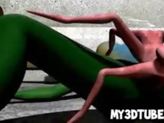 Elite 3d alien stunner får knullet hardt av en spider