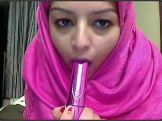 Muslim pelajar putri fantastis kamera web mengobrol