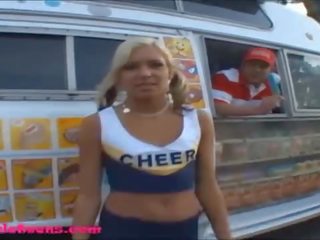 Icecreampie truck blond pigtailed cheepleader