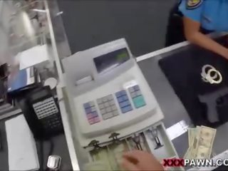 Busty Latina cop gets nailed for money