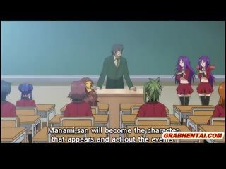 Incinta hentai coeds di gruppo lezione in il in classe
