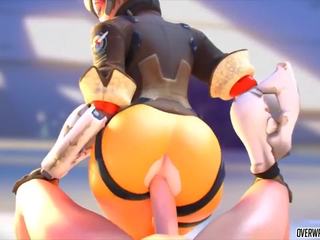 Concupiscent and Naughty Tracer from Overwatch gets Pussy.