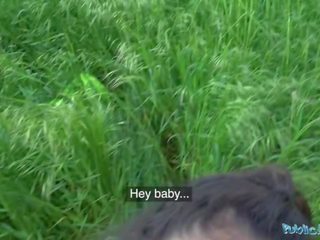 Public Agent desirable Spanish seductress fucked in a field for cash