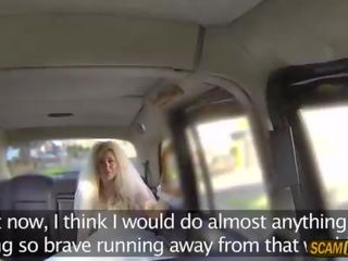 Damn bride gets jumped on a big peter taxi driver to have fun